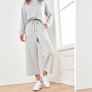 NWT Quince gray super soft wide leg sweatpants and sweatshirt